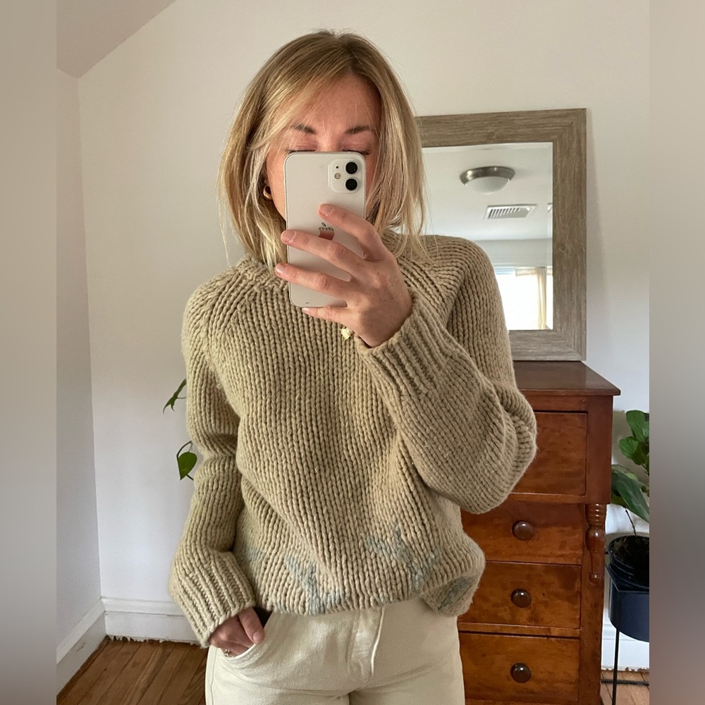 Vintage J Crew 100% Lambswool Hand-Knit Sweater, Womens, Md